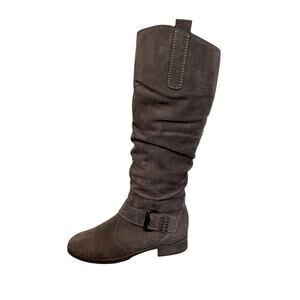 Gabor Nubuk Soft Tall Boots Grey (Brown) SZ 7.5 German Design Made in Portugal